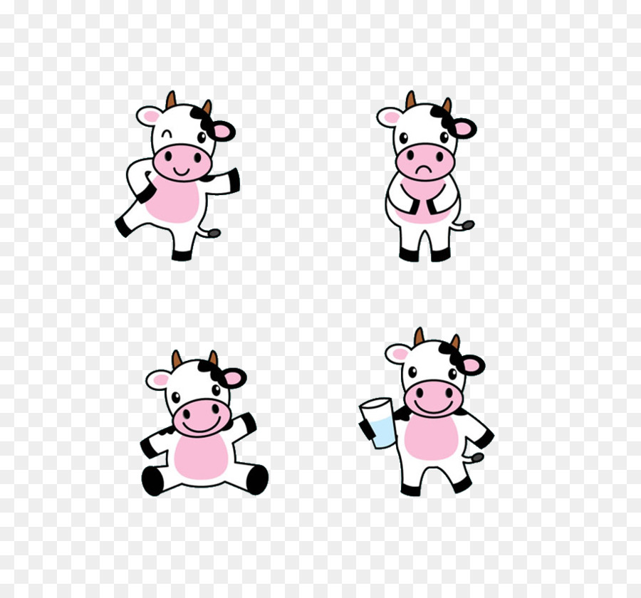 Sticker  bò sữa cute