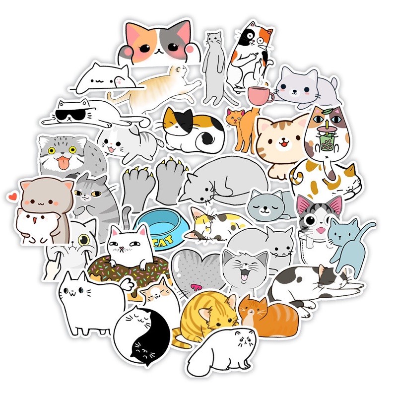 Sticker mèo cute