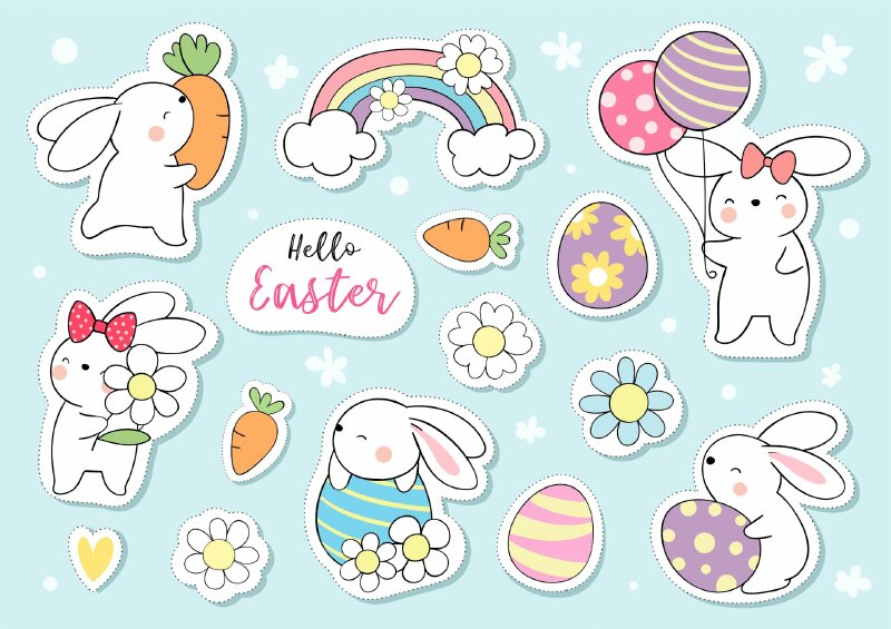 sticker thỏ cute 3